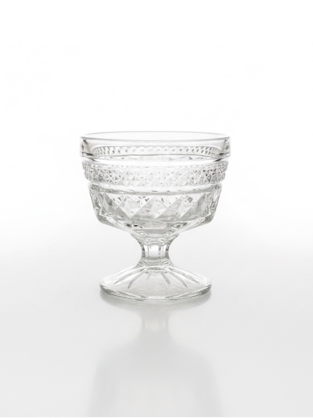 Vintage Anchor Hocking Wexford Glassware Footed Fruit Dessert Bowl Sherbet Dish